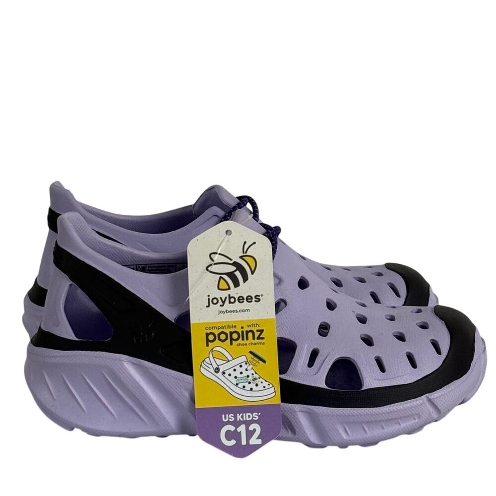Joybees Kids Trekking Shoe Slip On EVA Water Sneaker Lilac Black Sz C12  NWT